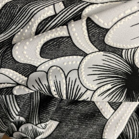 Studio One New York Women’s L Black White Floral Dress Liquid Knit Whimsigoth - Picture 4 of 11